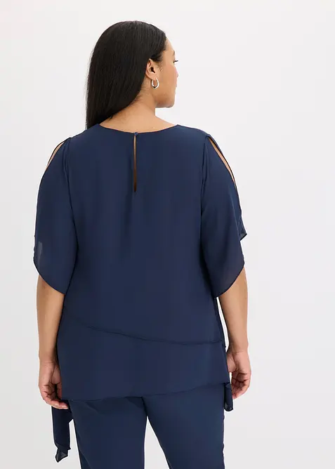 Blouse &agrave; pans, look superpos&eacute;, bonprix