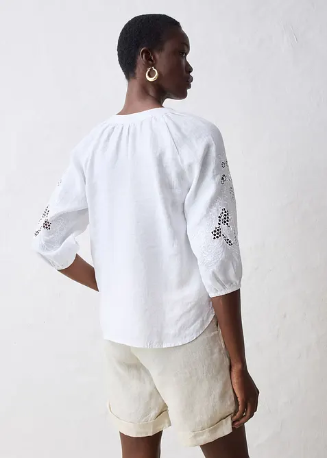 Tunique 100% lin avec broderie anglaise, bonprix