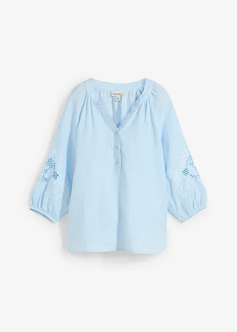 Tunique 100% lin avec broderie anglaise, bonprix