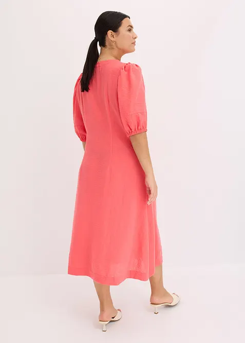 Robe midi évasée à manches bouffantes, bonprix