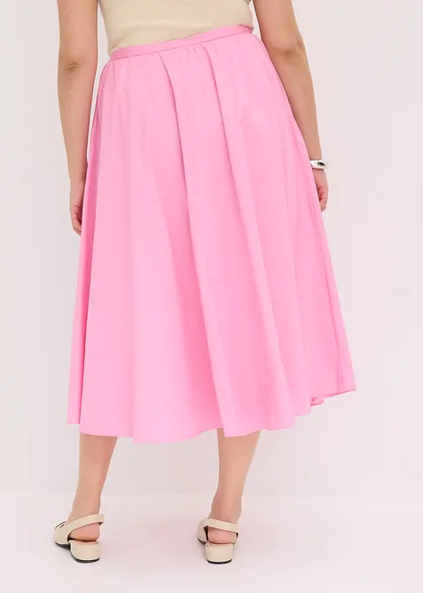 Jupe midi en coton extensible, bonprix