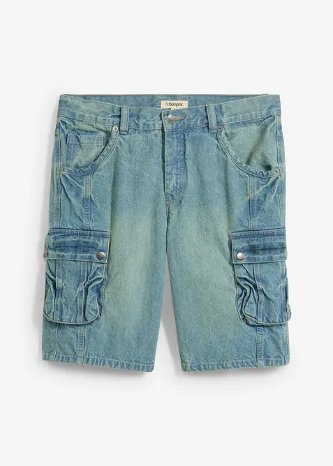 Bermuda cargo en jean, Regular, bonprix