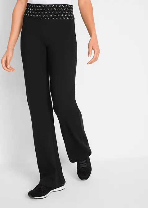 Pantalon droit en jersey avec taille rabattable, bonprix