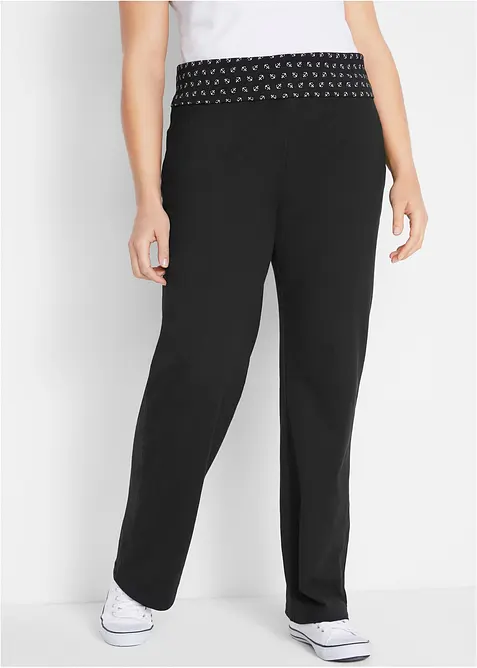Pantalon droit en jersey avec taille rabattable, bonprix
