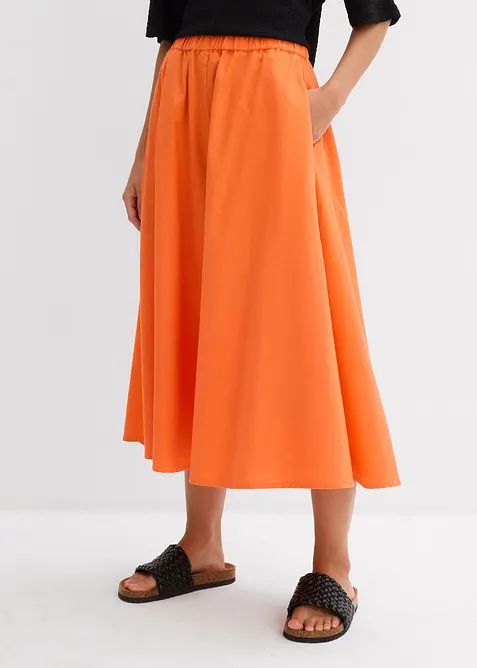 Jupe midi en lin majoritaire, bonprix