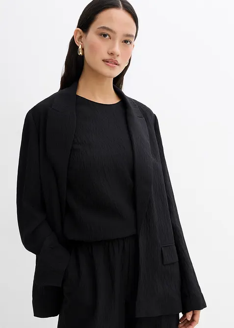 Blazer en viscose mélangée, effet froissé, bonprix