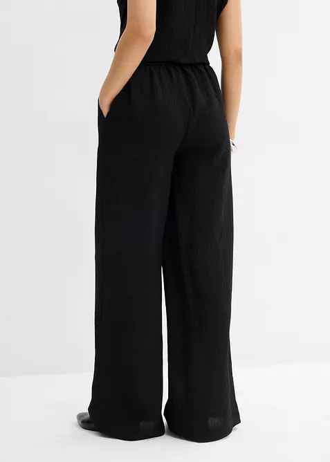 Pantalon en viscose mélangée, effet froissé, bonprix