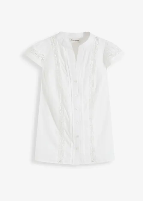 Chemisier sans manches en broderie anglaise, 100% coton, bonprix