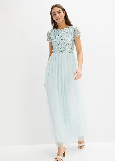 Robe longue brod&eacute;e de sequins, bonprix