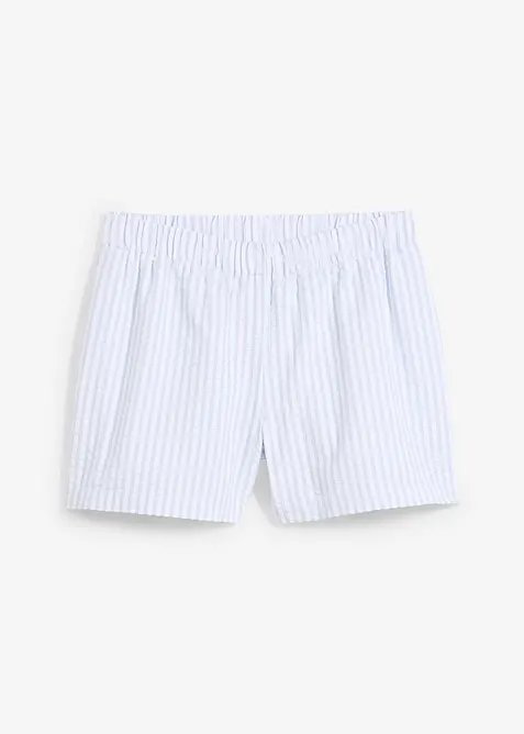 Short rayé taille élastiquée 100% coton, bonprix