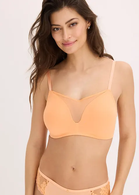 Soutien-gorge à coques et mesh, sans armatures, bonprix