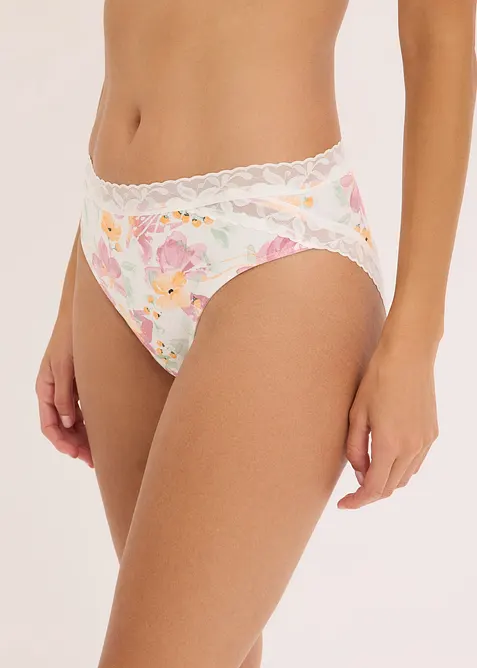 Lot de 5 slips maxi coton et dentelle, bonprix