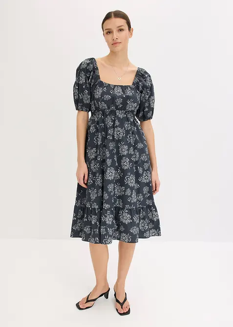 Robe midi &agrave; manches bouffantes, bonprix