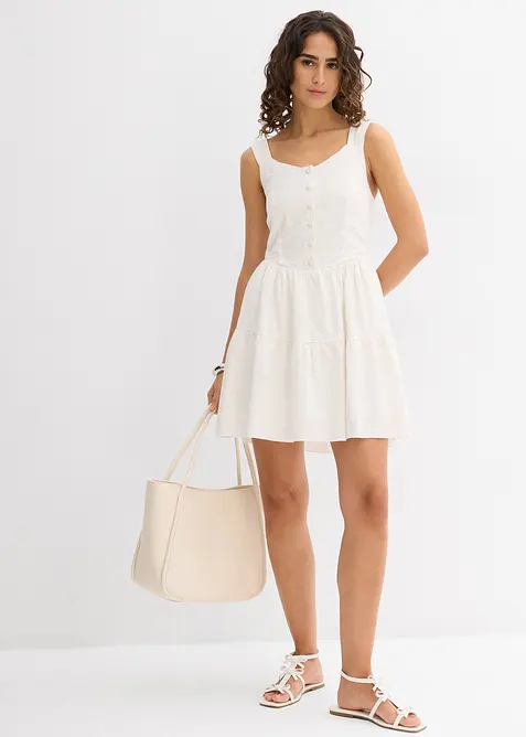 Robe courte et aérienne en lin mélangé, bonprix