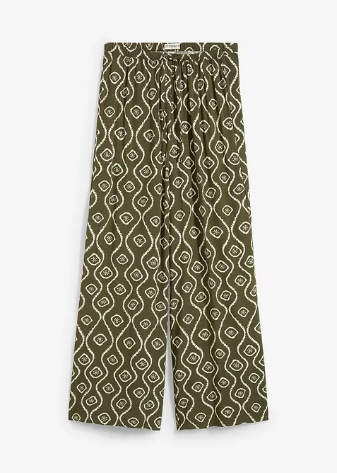 Pantalon à taille élastiquée en viscose fluide, bonprix