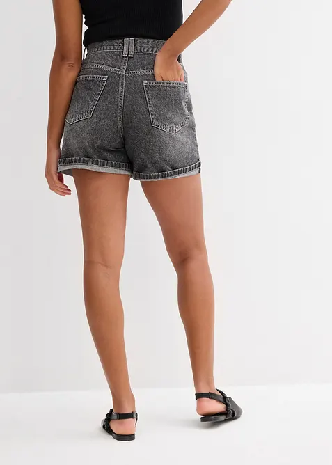 Short en jean taille haute, peu extensible, bonprix