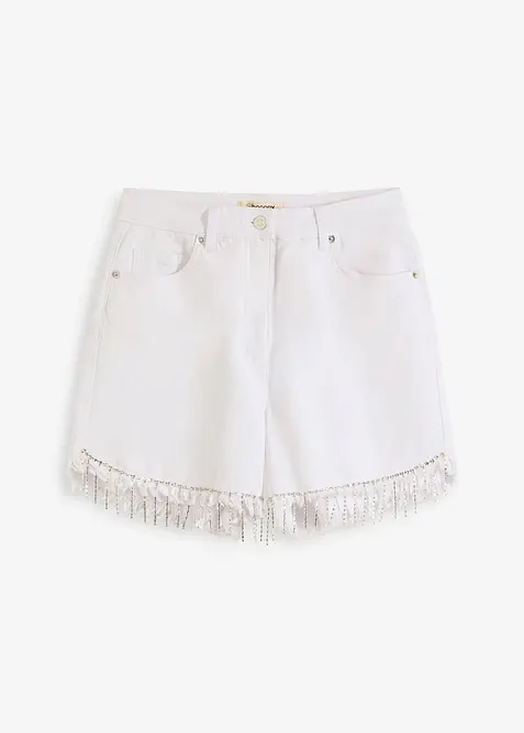 Short avec franges de chaînes à strass, bonprix