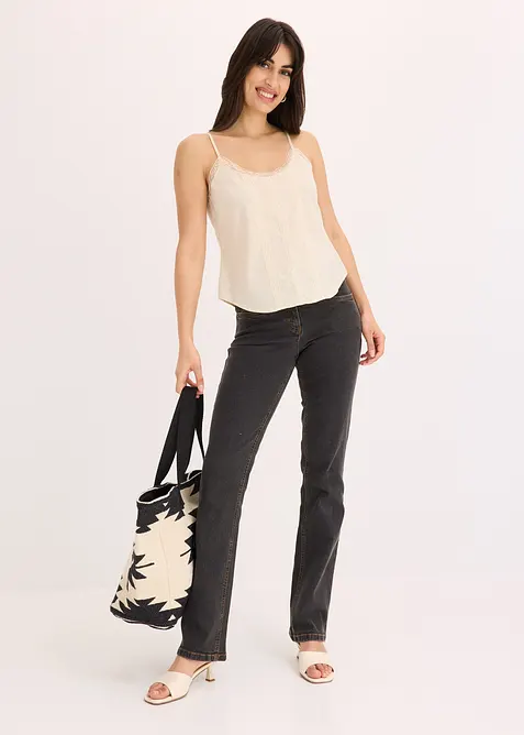 Top avec broderies anglaises 100% coton, bonprix