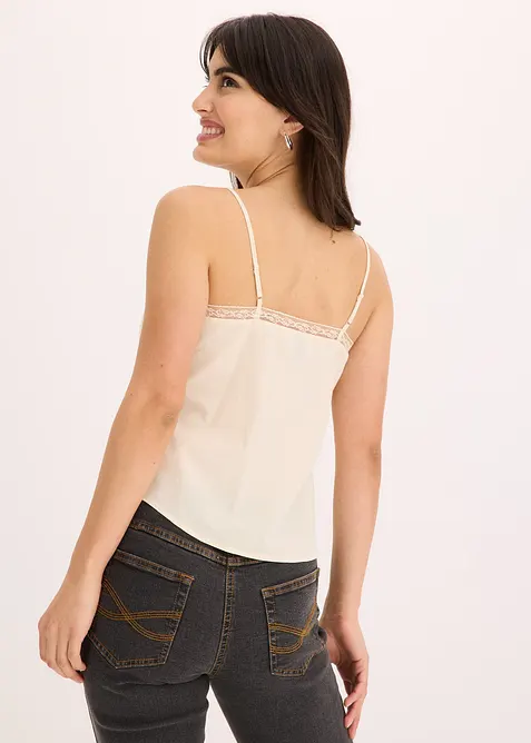 Top avec broderies anglaises 100% coton, bonprix