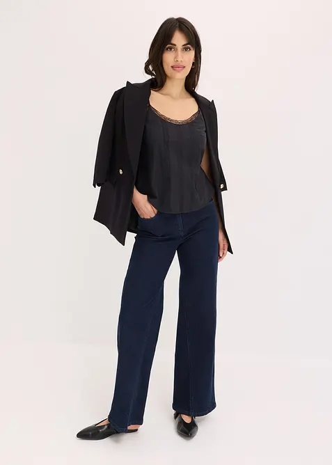 Top avec broderies anglaises 100% coton, bonprix