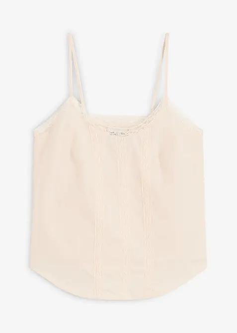 Top avec broderies anglaises 100% coton, bonprix