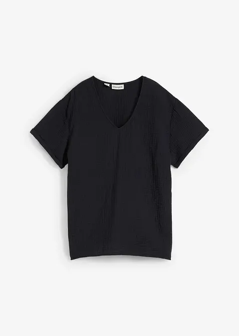 Tunique à manches courtes en gaze de coton, bonprix