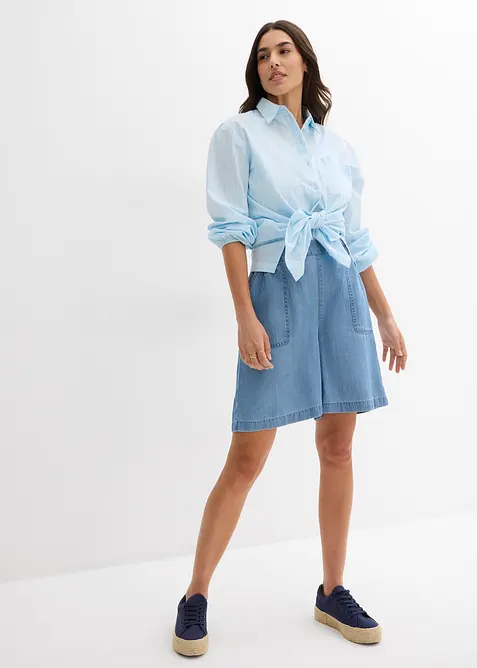 Short à taille élastiquée, avec du lin rafraîchissant, bonprix