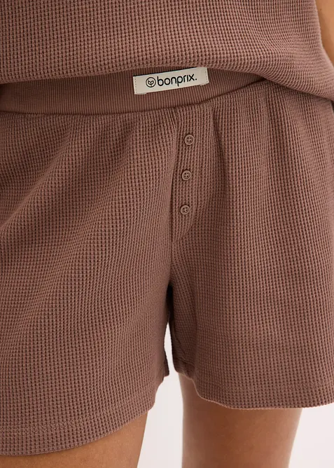 Ensemble short d&rsquo;int&eacute;rieur en jersey gaufr&eacute;, bonprix