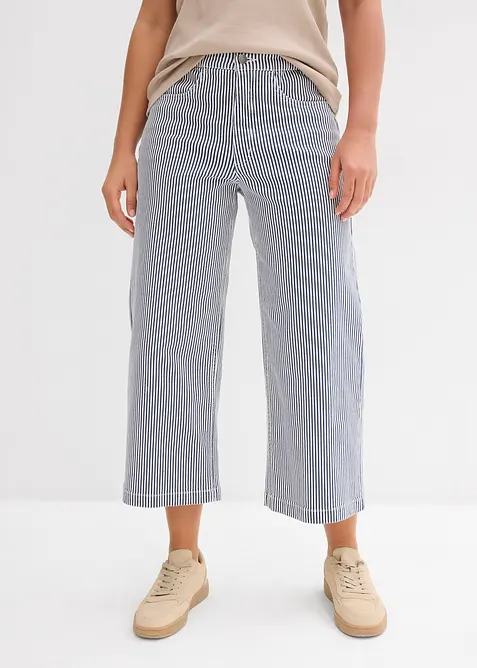 Pantalon en twill à taille élastiquée, bonprix