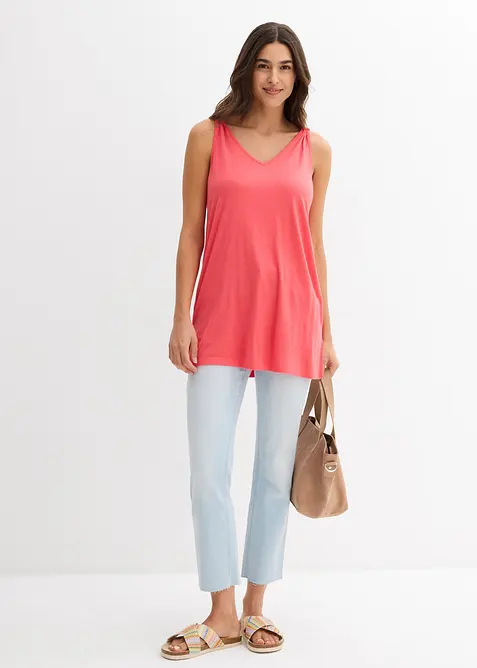 Long d&eacute;bardeur en viscose et lin, bonprix