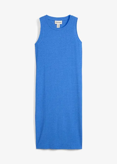 Robe fluide côtelée et fendue sur les côtés en viscose mélangée, bonprix