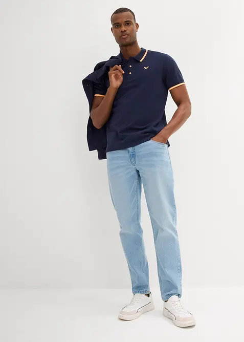 Lot de 2 polos en maille piquée, 100% coton, bonprix