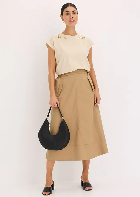 T-shirt avec détails au crochet, bonprix