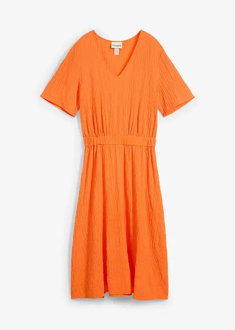Robe midi en seersucker aérien, bonprix