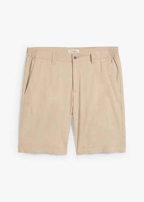 Bermuda chino en lin mélangé, Regular, bonprix