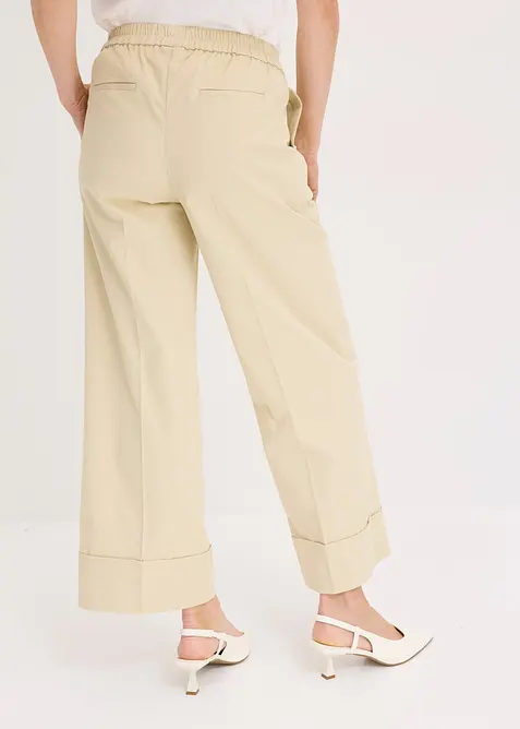 Pantalon à pinces en coton extensible, bonprix