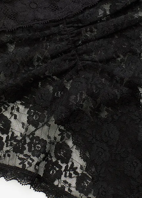 Lot de 4 culottes en dentelle avec fronces, bonprix