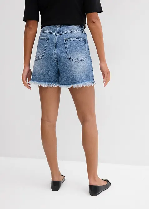 Short en jean taille haute, peu stretch, bonprix