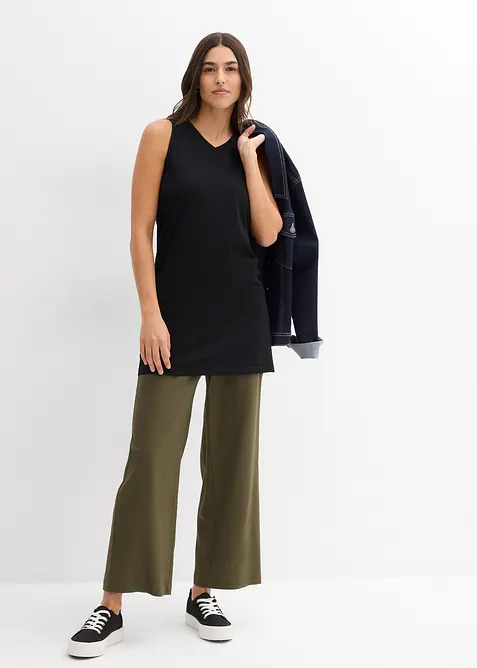 Lot de 2 débardeurs longs 100% coton, bonprix