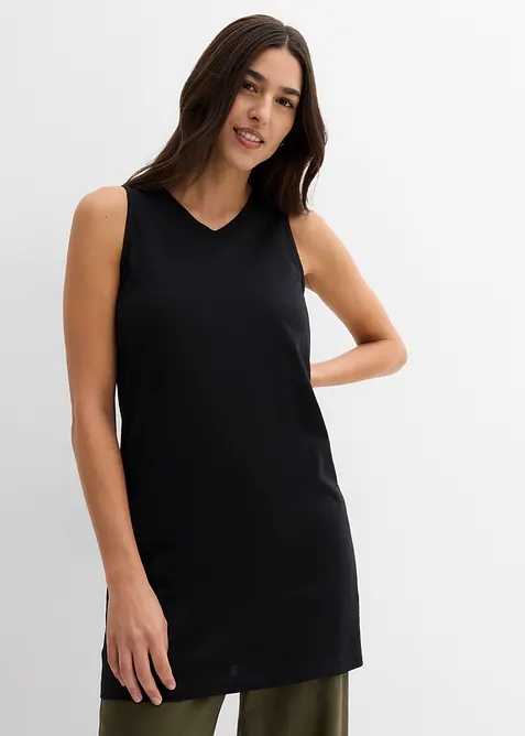 Lot de 2 débardeurs longs 100% coton, bonprix