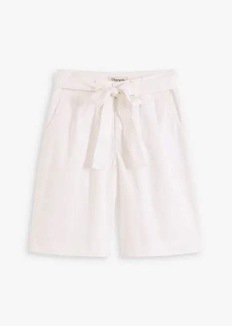 Short en twill avec ceinture &agrave; nouer, bonprix