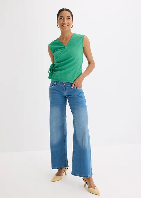 Haut esprit cache-cœur en jersey crêpe, bonprix