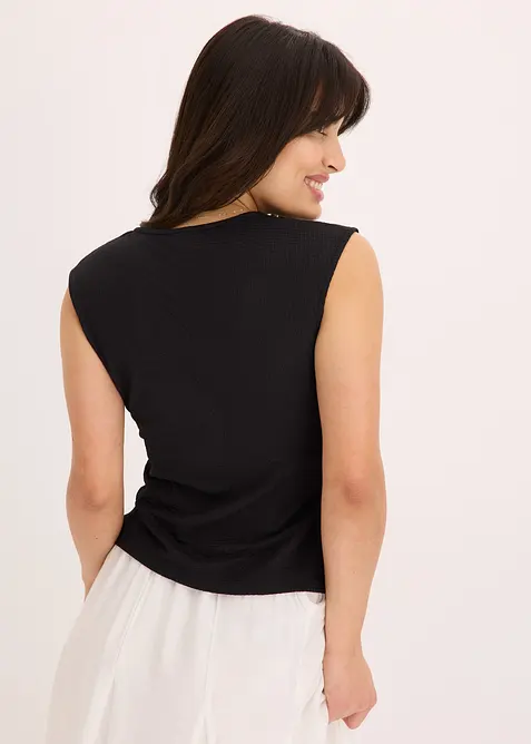 Haut esprit cache-c&oelig;ur en jersey cr&ecirc;pe, bonprix