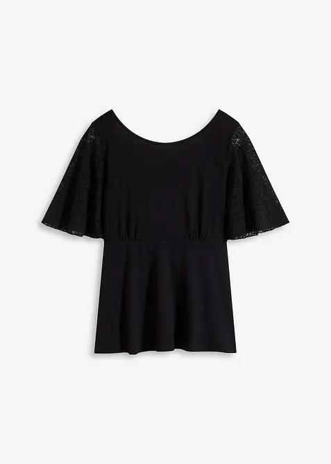 T-shirt &agrave; manches en dentelle, bonprix