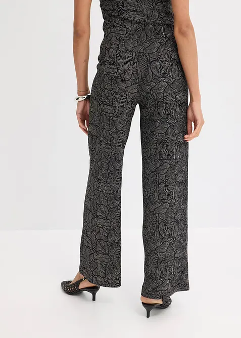 Pantalon en jersey cr&ecirc;pe textur&eacute;, bonprix