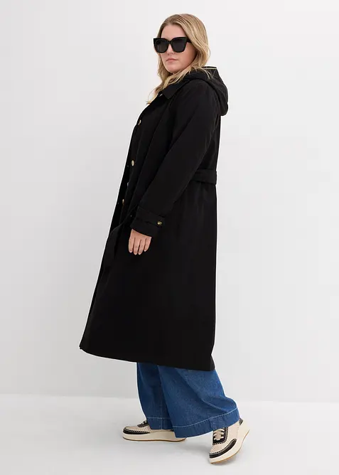 Manteau esprit trench à capuche amovible, bonprix