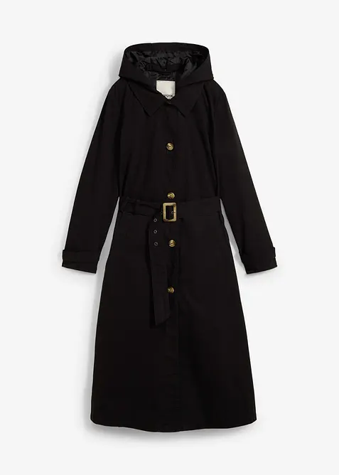 Manteau esprit trench à capuche amovible, bonprix