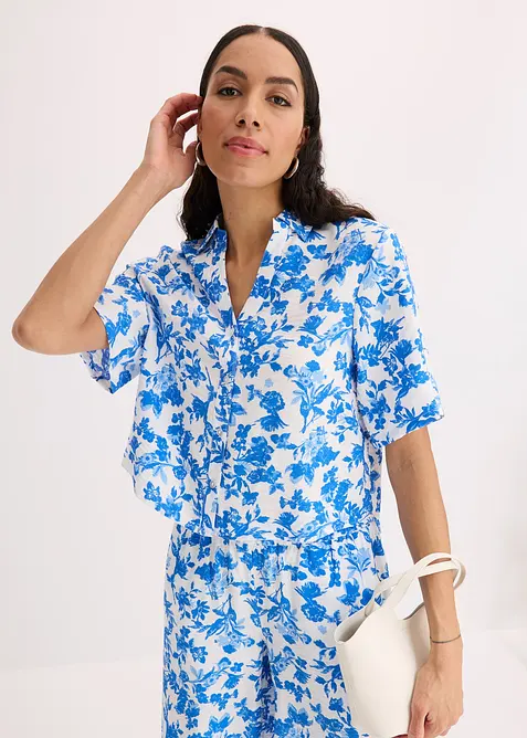 Chemisier manches courtes en viscose mélangée, bonprix