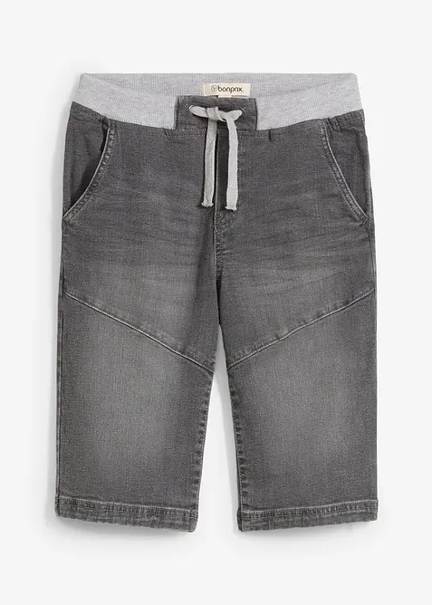 Bermuda en jean extensible à taille élastiquée, Regular, bonprix