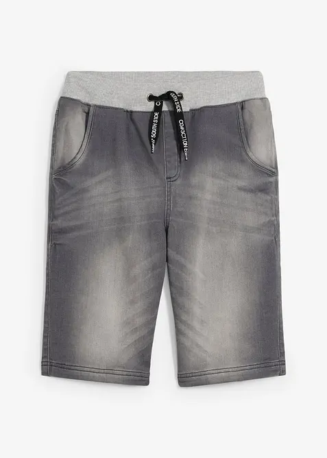 Bermuda en molleton aspect jean, Regular, bonprix